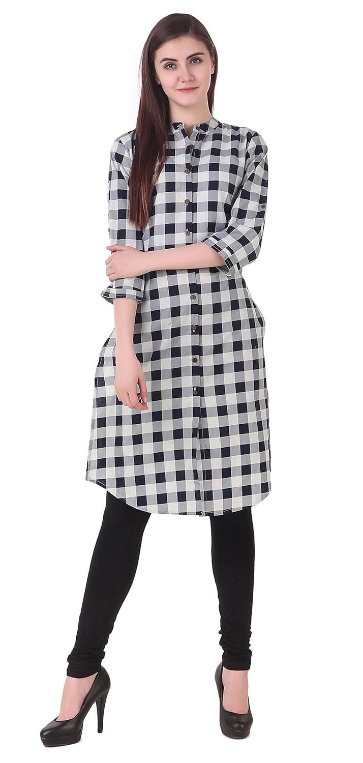 nxtskin cotton printed straight women kurti