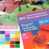 TYOREW 200 Sheets Coloured Paper A4 70gsm 20 Colors Double Sided Origami view 5