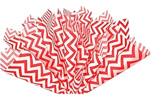 Flexicore Packaging Black Chevron Print Gift Wrap Tissue Paper Size: 15 Inch X 20 Inch | Count: 10 Sheets | Color: Black Chevron (Red, 50 Sheets)