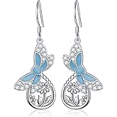 S925 Sterling Silver Dragonfly Dangle Drop Earrings Dragonfly Jewelry Birthday Gift for Women