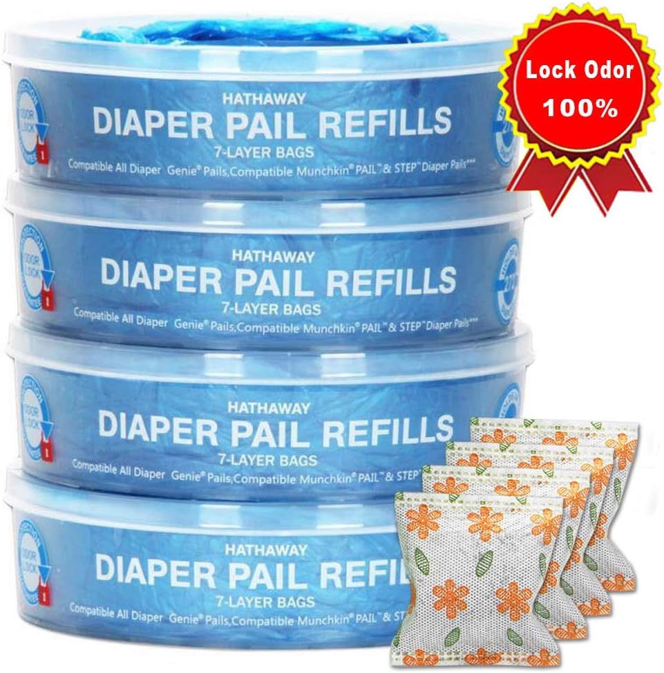 Nappy Bin Refills, Pack of 4, Lock Smell