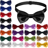 FdcZeyxior Bow Ties for Men 20 Pack Pre Tied Formal Satin Solid Color Bow Ties Tuxedo Clip On Adjustable Bowtie for Men Costume Wedding Party Celebration