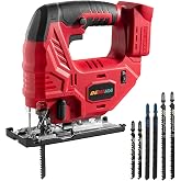 DEMIMA Cordless Jig Saw for Milwaukee Battery, 7 Speed Variable ​​Up to 3200RPM, LED Light, 45&deg; Bevel Cuts, 3 Orbital Motions, with Jig Saw Blade for Straight/Curve/Circle Cutting(Battery Not Include)