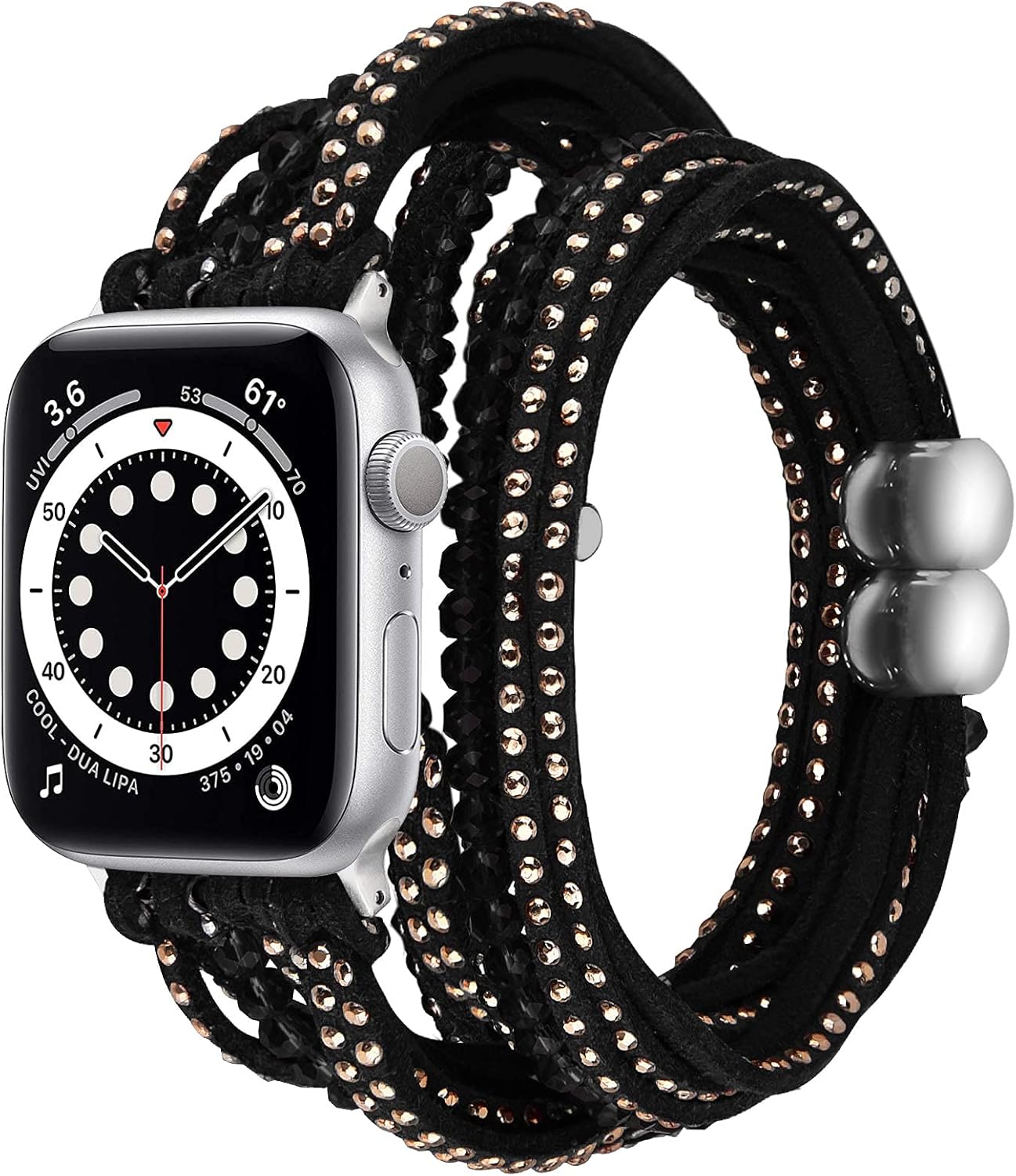 V-MORO Three Tour Suede Leather Strap Compatible with iWatch Band Series SE/6/5/4/3/2/1