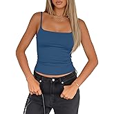 Darong Women Padded Tank Top Built in Bra Adjustable Spaghetti Straps Double Lined Basic Cami Shirt