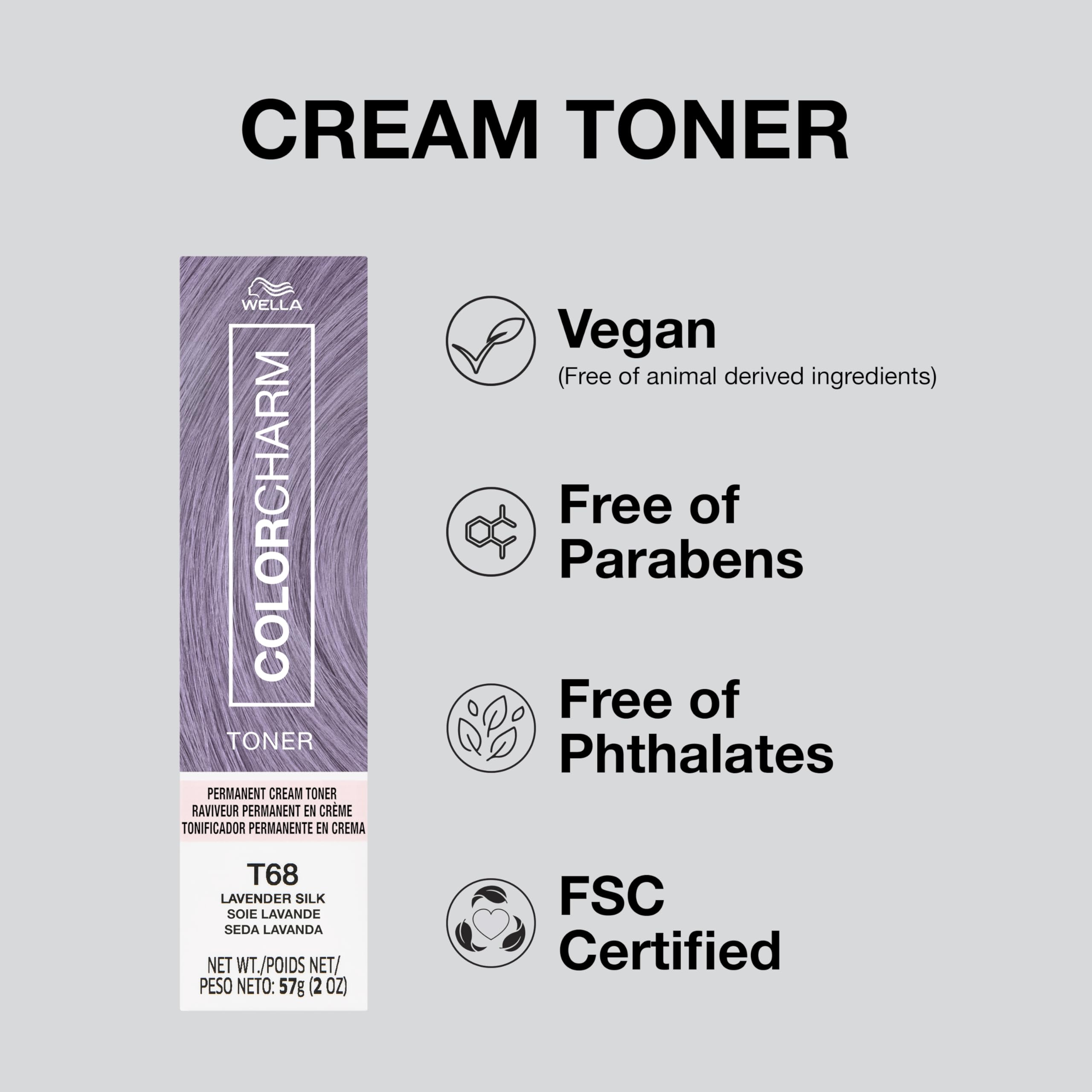 COLORCHARM Permanent Crème Hair Toner | Free of Animal-Derived Ingredients, Parabens Free & Gluten Free | 2 oz