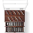 Holme & Hadfield Premium Knife Display Case for up to 50 Knives – Extra Large Handcrafted Wooden Pocket Knife Organizer for Collections for EDC Collectors – Luxury Built to Last