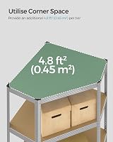 SONGMICS Corner Shelf 5-Tier Garage Storage Heavy Duty 875 kg Silver Beige view 3