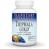 Planetary Herbals Triphala Gold 550mg, Cleanser for GI Tract Wellness, 60 Vegetarian Capsules