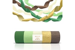 AOYOO Sage Green Birthday Party Decorations 5 Rolls Crepe Paper Streamers for Wedding, Bridal/Baby Shower, Birthday, Engagements Party Decorations