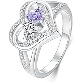 Diamond and Alexandrite Rings April and June Birthstone Branch Statement Promise Band Rings Anniversary Jewelry Bridal Wedding Engagement Eternity Valentine's Mothers Day Birthday Gifts for Women Her Girlfriend