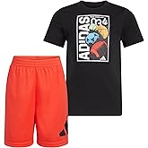 adidas baby-boys Poly Tee Aop 3s Short Set(infant)