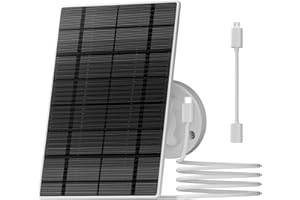 ZUMIMALL 3W Solar Panel for Security Camera Wireless Outdoor, IP66 Waterproof Solar Panel with 10ft Type C Cable, Suitable for All Security Camera (Type C Port)
