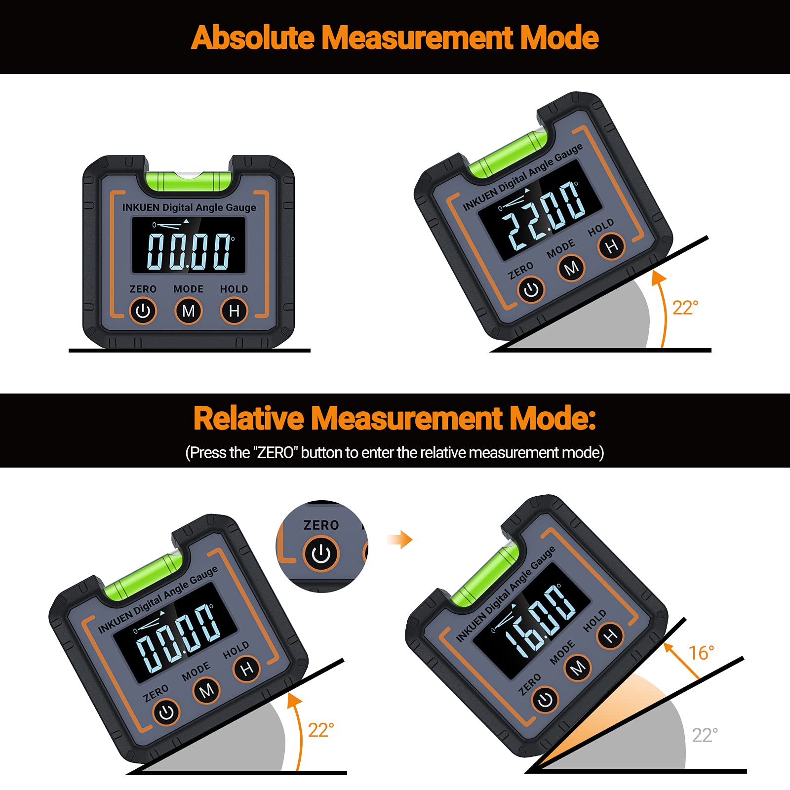 Digital Electronic Level Angle Gauge LCD Display Angle