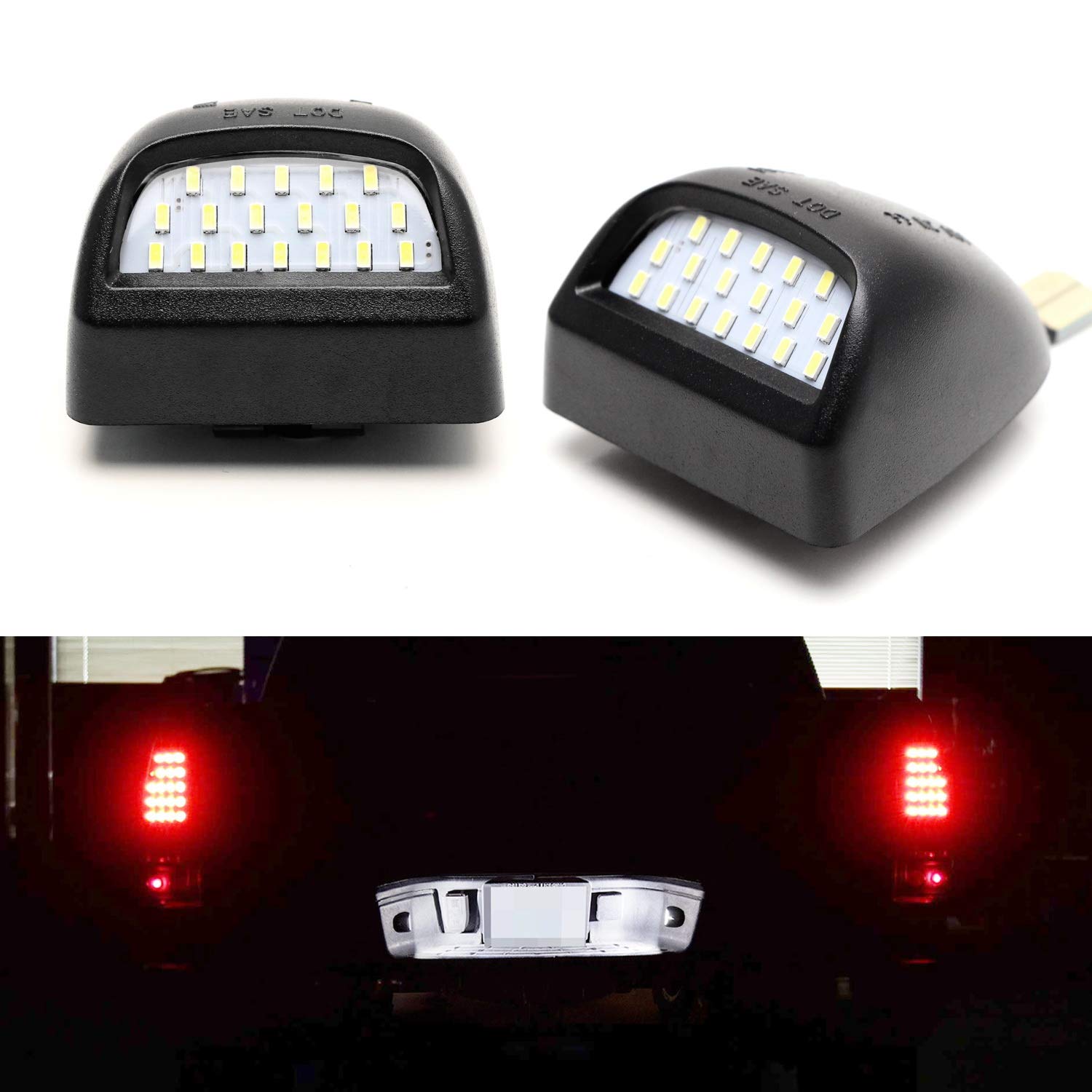iJDMTOY OEMFit 3W Full LED License Plate Light Assembly Kit For