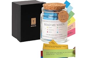 Bible Verses in Colorful Glass Jars - Christian Gift Scripture Prayer Hope Jar for Emotions and Feelings - Faith-Based Mother