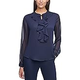 Tommy Hilfiger Womens Printed Long Sleeve Floral Top