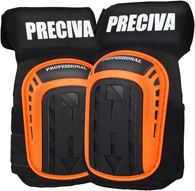 Preciva Two-Color Knee Pads Heavy Duty Gel Cushion Anti-Slip Straps