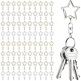 100Pcs Star Shaped Spring Snap Keychain Clip, Metal Swivel Clasp Snap Hook Key Ring with Chain Hanging Buckle & Open Jump Ring Star Keychain Clasp for Keychains Accessories DIY Craft Making (4 Colors)