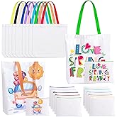 20 Pcs Sublimation Tote Bags Bulk, OLSUNOR 10 Sublimation Blanks Canvas Tote Bags & 10 Cosmetic Makeup Bags, Reusable Colorful Widen Grocery Canvas Shopping Bag For DIY, New Year, Valentine's Day Gift