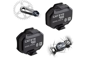 CAT EYE CATEYE Magnetless Speed/Cadence Sensors – IPX7 Waterproof Wireless Bluetooth ANT+ Bike Computer RPM Sensor for Road, Spin Bikes and Smart Trainers, Compatible with Rouvy, Zwift, Peloton, Wahoo