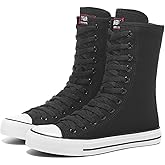 Womens High Top Canvas Sneakers Lace up Fashion Casual Shoes for Girls