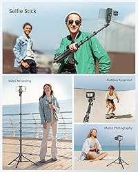 SENSYNE 62" Phone Tripod & Selfie Stick, Extendable
