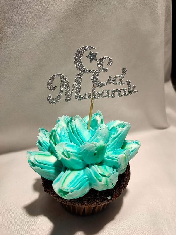 EID MUBARAK cupcake topper star & moon silver Amazon EID MUBARAK cupcake topper star & moon silver Amazon