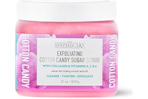 The Spathecary Cotton Candy Exfoliating Sugar Scrub, 21 oz, Ultra Hydrating and Exfoliating Scrub for Nourishing Essential Body Care