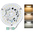 4 Inch Ceiling Fan LED Light Replacement, 18W 2100LM 3CCT 3000K 4500K 6000K, LED Ceiling Fan Light Kit, Round Light Engine Retrofit Kit, 120V, CRI90, Dimmable