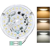 senroyal 4 Inch Ceiling Fan LED Light Replacement, 18W 2100LM 3CCT 3000K 4500K 6000K, LED Ceiling Fan Light Kit, Round Light 