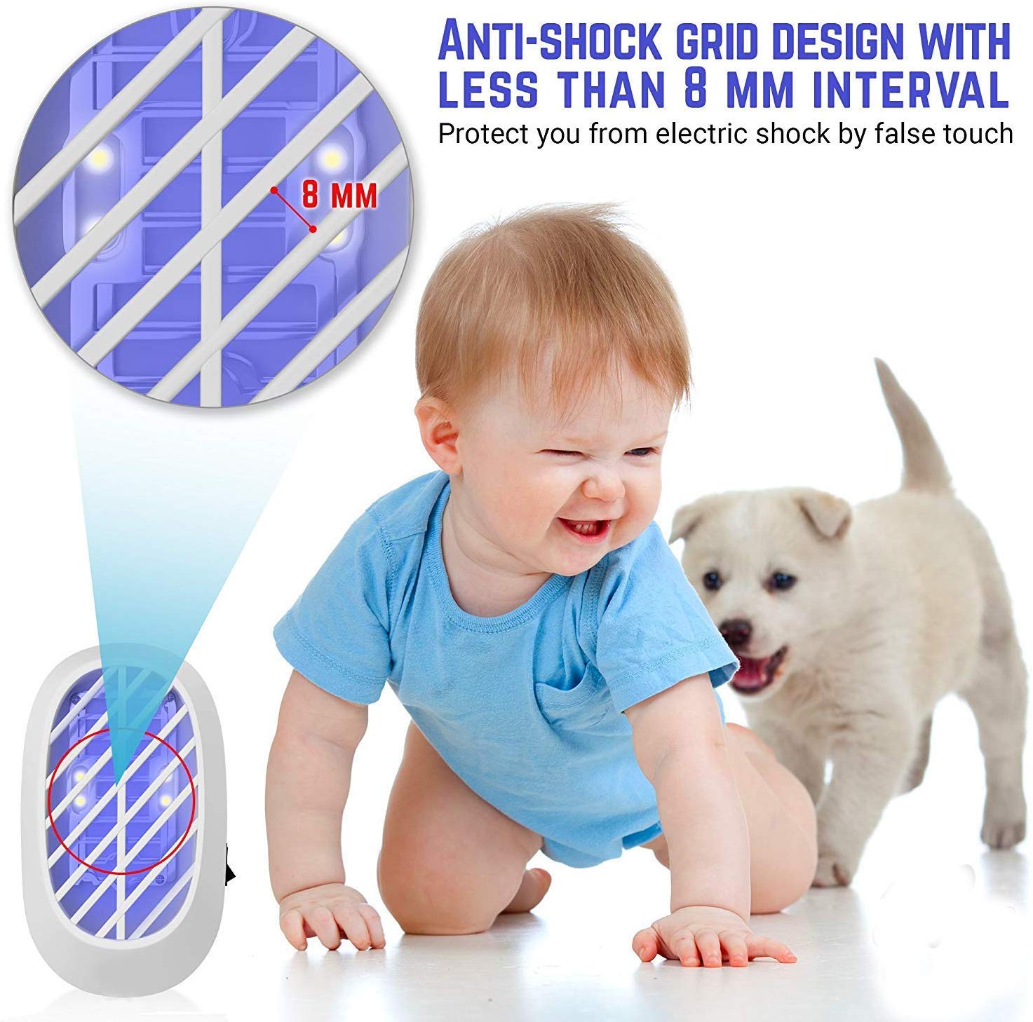 UPGRADED Indoor Bug Zapper Electric Fly Zapper 2 Pack Portable Trap for