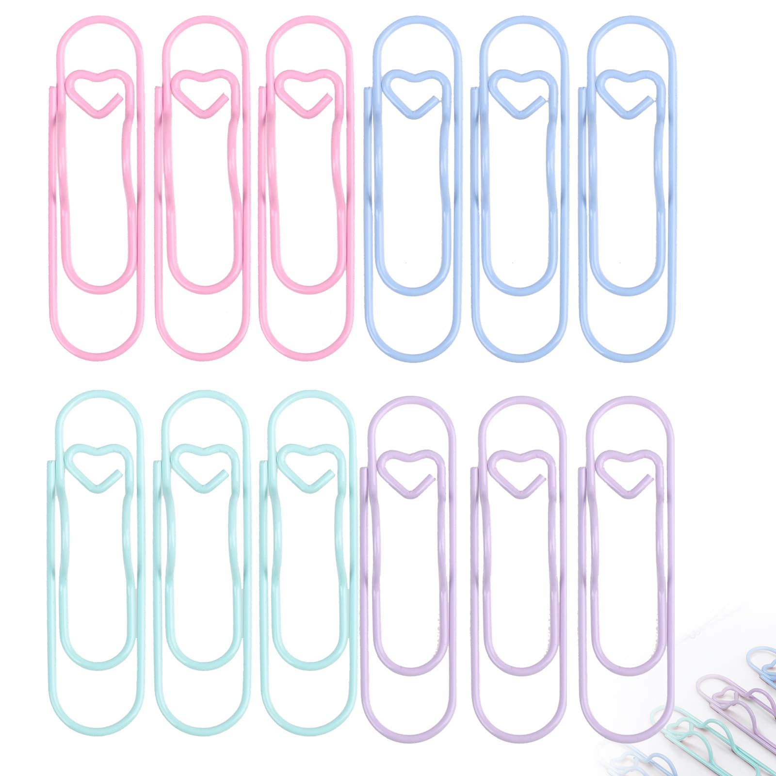 Photo 1 of 12 Pcs Macaron Color Metal Pen Clips, Stainless Steel Pastel Pen Holders for Office Organization, Students, Teachers, Journals, Notebooks, Planners, Clipboards, Sketchbooks, Diaries and Documents