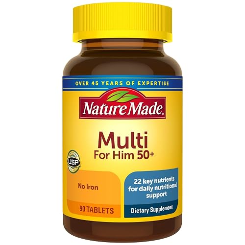 Nature Made Men's Multivitamin 50+ Tablets with Vitamin D, 90 Count for ...
