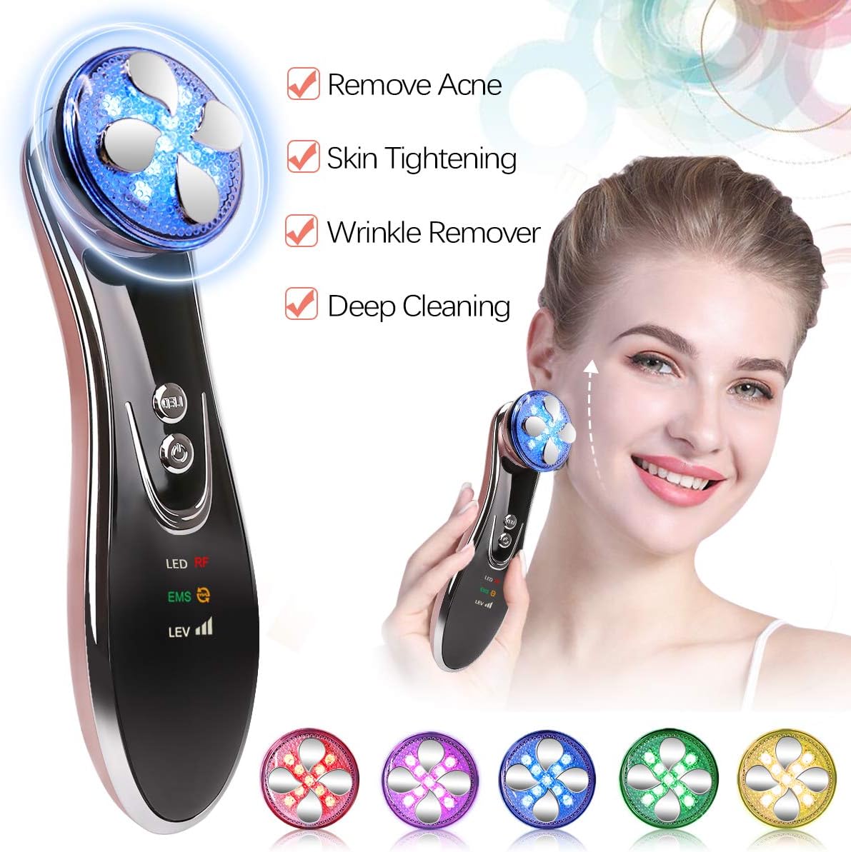 6 Colors Lights Face Machine