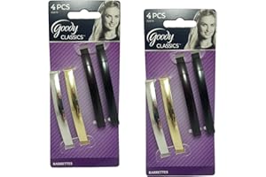 Goody Womens Classic Metal Domed Barrettes (3-1/4 inches) ([2 Pack of 4)