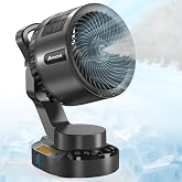 AMACOOL SonicChill Portable Misting Fan with VacAero FineMist, 20000mAh Battery Golf Cart Fan 75H Max Runtime, 600ml Tank, Instant Cools 10&deg;F at 5ft, Indoor Outdoor Garage RV Stadium Beach Essentials