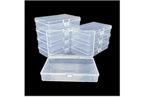 CHSZCHOMER 8 Pcs Plastic, Mini Clear Bead Storage Boxes with Hinged Lid and Rectangular Clear Craft Storage Boxes, Jewelry and Organizer,Nail Tool Box,Circuit board storage(8, 5.3" x 3.1" x 1.2")
