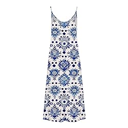 Summer Dresses for Women Boho Floral Print Maxi