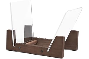 KAIU Vinyl Record Storage Holder - Stacks up to 30 Albums, 7 or 12 inch - Solid Wood Stand with Clear Acrylic Ends - Display Your Singles and LPs in This Modern Portable Rack Unit