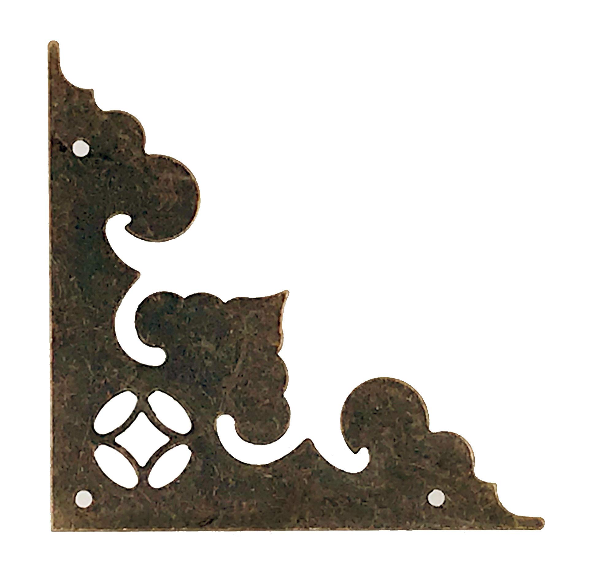 12Pcs Antique Decorative Box Corner Decoration,Vintage Metal Book Corner Protector,Wooden Box Corner Decorative Cover (Antique Bronze)