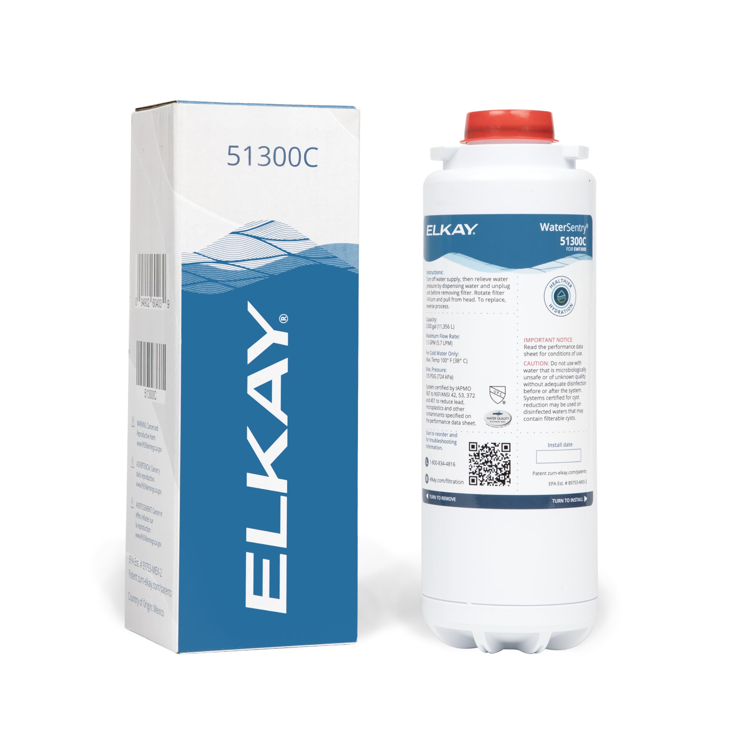 Photo 1 of Elkay Genuine WaterSentry 51300C Lead + Microplastics NSF/ANSI Certified Filter (Single)(Bottle Fillers)