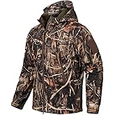 ReFire Gear Men's Soft Shell Military Tactical Jacket Outdoor Camouflage Hunting Fleece Hooded Coat