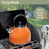 Milestone Camping 2L Whistling Kettle Aluminium Lightweight Orange view 4