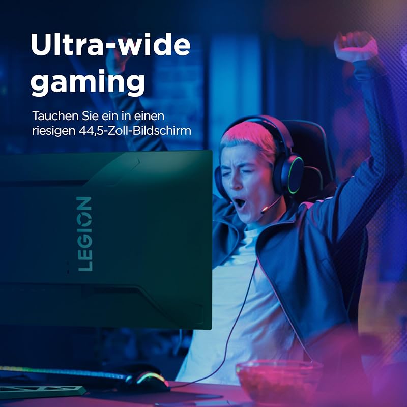 R45w-30 Gaming Monitor | 44,5 Zoll |DQHD| 5120x1440 | 165Hz | 450 nits | 1ms Reaktionszeit | HDMI | DP | AMD Radeon FreeSync | schwarz