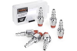 FYPower Air Hose Fittings, 6 Pieces I/M Industrial Type Swivel Air Plugs with 1/4" NPT Male Threads