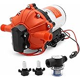 SEAFLO 55 Series 12V RV Water Pump 5.5 GPM 60 PSI Diaphragm Pump Heavy Duty Pressure Switch Built In Bypass Self Priming Quiet High Flow RV Marine Off Grid Freshwater System 4-Year Warranty