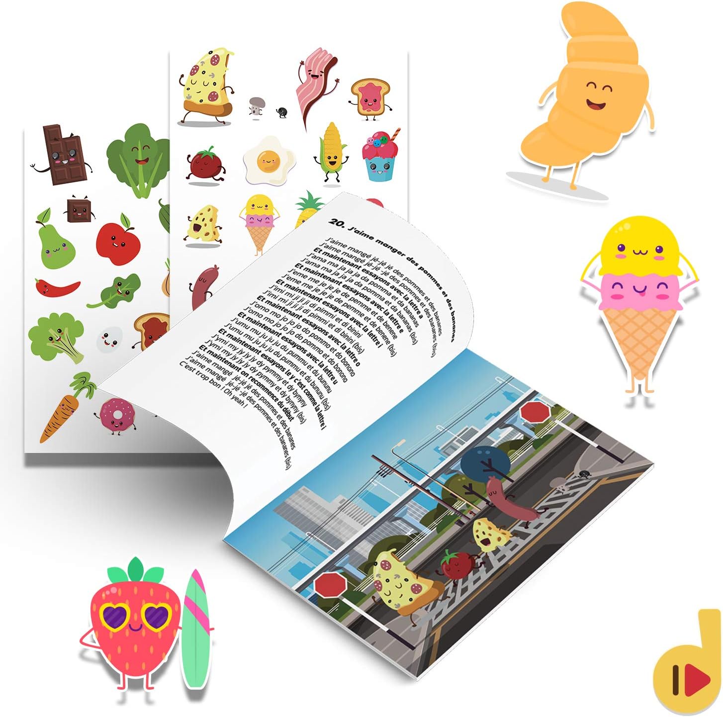 Loisirs Creatifs Autocollants Napravi Rs Droles Daliments Gommettes A Coller Et Comptines Cd Coffret Cd Autocollants Fruits Et Legumes