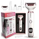 Beanify Electric Razor for Women Men,4 in 1 LED Display Ladies Wet & Dry Body Razors and Facial Hair Remover, Rechargeable Pa