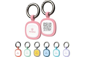Pawaii QR Code Pet ID Tag, Dog Tag with QR Code, Silent Silicone Dog ID Tag, Modifiable Pet Online Profile, Free Online Pet Page Emergency Contact, 1Pack (Pink)